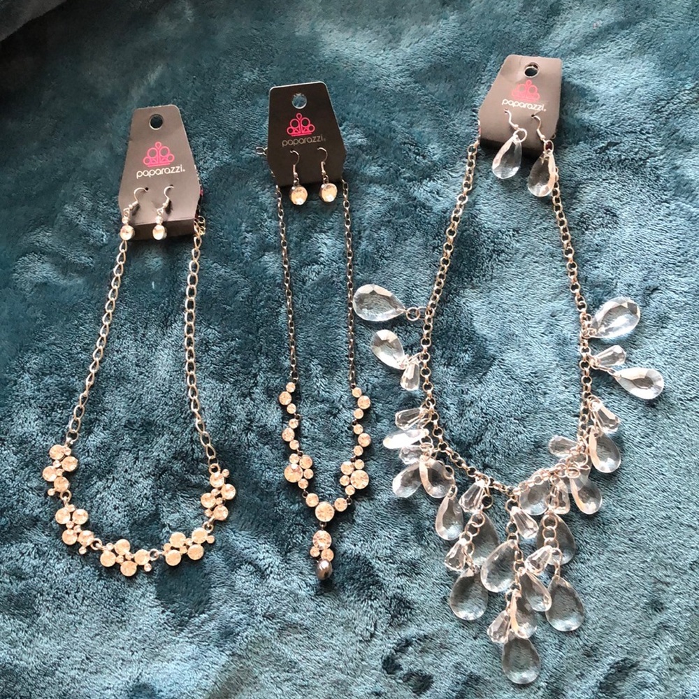 Paparazzi Bundle bling with silver, bling with black and silver and acrylic.